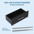 MODCART 4 Drawer Short Tower Closet Unit, Modular Closet System, Wood Closet System Organizer with Storage for Walk In Closets, Clothing Rack Closet for Hanging Clothes, Bedroom, Black, 19.5"W