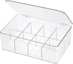 ZEXALOR Clear Tea Bag Organizer, Dresser Organizers Drawer Organzier Storage Container with Removable Dividers, Plastic Storage Bin with Lid, Organizer for Scarves Ties Bras