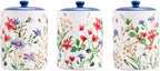 Bico Summer Provence Ceramic Air Tight 9 inch Cookie jar, for holding coffee, powder, tea, spices, Microwave and Dishwasher Safe