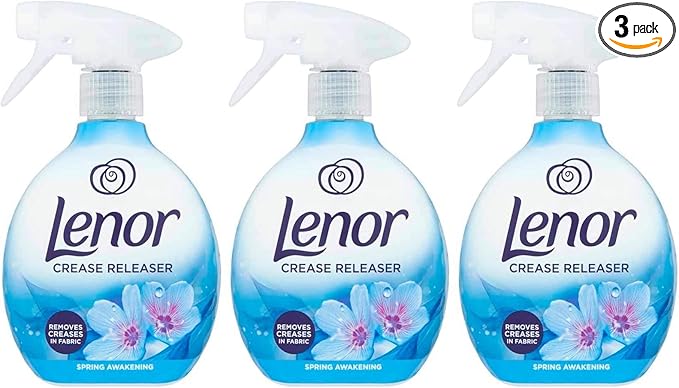 Lenor Crease Releaser Spray Removes Creases in Fabric. Spring Awakening Scent, Package of Three, 3 x 500ml