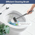 Toilet Bowl Brush and Holder, 3 Pack Compact Toilet Brush Set with Nylon Bristles Toilet Brush Hidden Scrubber Brushes for Bathroom Cleaning-Grey