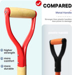 Drain Spade Shovel, Garden Drain Spade, Trenching Shovel, Woode D-Handle, Steel Y-Grip, 45 Inch Spade for Digging Transplanting & Edging (Red)