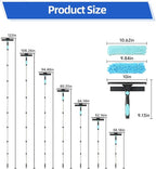 122'' Window Washing Kit with Extension Pole, 2-in-1 Window Cleaning Kit with Scrubber and Rotating Head, Window Cleaner Tool for Shower Rooms, Glass, Floors, Tiles, Walls, Car Windshields