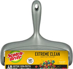 Scotch-Brite Extreme Clean Large Lint Roller, 50% Stickier*, Heavy Duty for Removing Debris and Pet Hair on Clothes, Furniture, Cars, Offices & More, 1 Pack, 60 Adhesive Sheets Total