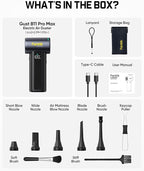 Fanttik B11 Pro Max Electric Air Duster, 150000RPM Brushless Motor, Compressed Air Duster, 100 Gears Adjustable, One-tap Booster, 28.08Wh Rechargeable Battery, Electric Duster for PC, Car, House