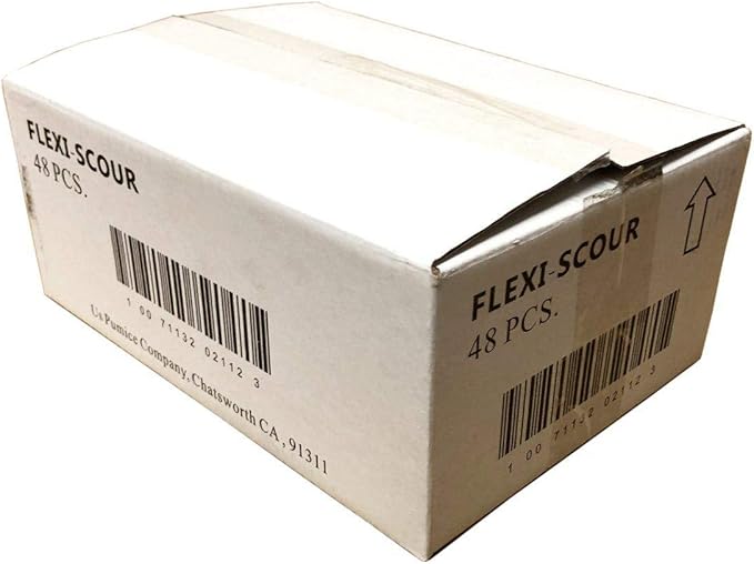 PUMIE Flexi-Scour, 5.5 x 4 Inch Flexible Scrubbing Screen for Household Cleaning, Flexible Scouring Mesh Pad, FLEX-12 C Abrasive Grit Cleaning Screen for Grill, Removes Carbon, Rust, Scale(Pack of 48)