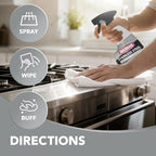 Weiman Stainless Steel Cleaner & Polish, 2 Pack, Anti Fingerprint Spray Stainless Steel Cloth, Water Spots & Grease, No Streaks or Residue, Safe for Metal Polish, Chrome, Appliances, Sinks & Grills
