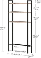 HOOBRO Over The Toilet Storage, 3-Tier Bathroom Organizer Shelf Over Toilet, Freestanding Bathroom Storage Shelves, Space Saver, Easy to Assemble for Room, Greige and Black BG41TS01