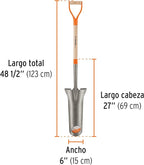 TRUPER PEP-16 D-Handle and Long Handle Drain Spades. classic 48 1/2" (123cm)