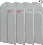 Dress Bags for Gowns Long, 65'' Long Dress Clear Garment Bag(Set of 4, 23.3'' X 65'')