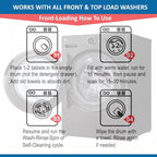Ocean Breeze Washer Cleaner Tablets 12 Count – Septic Safe Washing Machine Cleaner & Odor Eliminator – Deep Cleaning Descaler for HE Front & Top Load Washers – Laundry Tub & Drum Cleaner