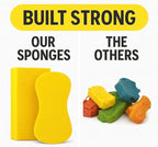 Multi-Purpose Sponges for Cleaning - Yellow 4 Pack, Large Sponges for Car Washing, Tile & Grout, All Purpose Cleaning
