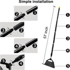 Heavy Duty Broom, Brooms for Sweeeping Indoor, Angle Broom with Long Pole, Outdoor Broom for Courtyard Garages Slidewalk, Indoor Broom for Kitchen Lobby Canteen Black