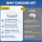 30Ct Aromative Toilet Brush Refills, Toilet Bowl Cleaner Refills, Double-Layer Cleaning Pads Added, Compatible with Most Toilet Brushes，Blue Ocean（Patented）