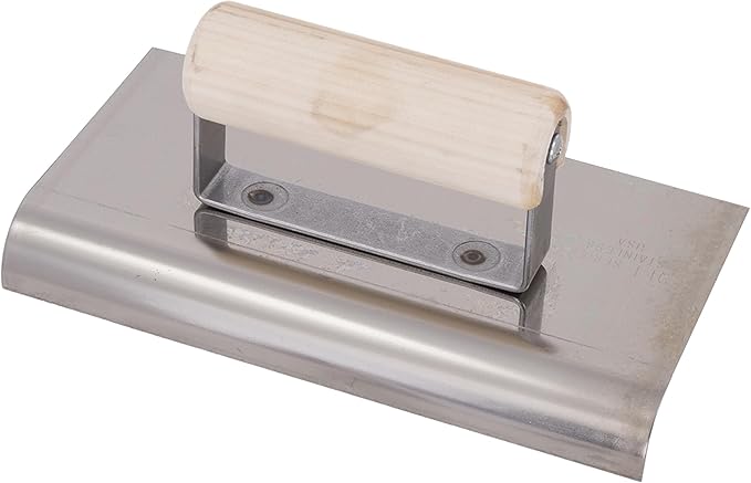MARSHALLTOWN QLT Stainless Steel Hand Edgers, Wood Handle Material, 152mm Width, 203mm Length, 16mm Lip, 13mm Radius, Made In The USA, CE524S