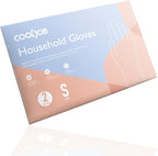 COOLJOB 2 Pairs Thickened Rubber Gloves with Cotton Lining & Non-slip Grip, Colorful Household Long Lasting Dishwashing Gloves for Kitchen & Bathroom Cleaning, Orange & Blue, Small