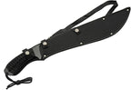 Szco Supplies 21” Full-Tang Curved Sawback Machete with Cord-Wrapped Handle, 420 Stainless Steel Blade, and Nylon Sheath for Camping, Hiking, and Survival
