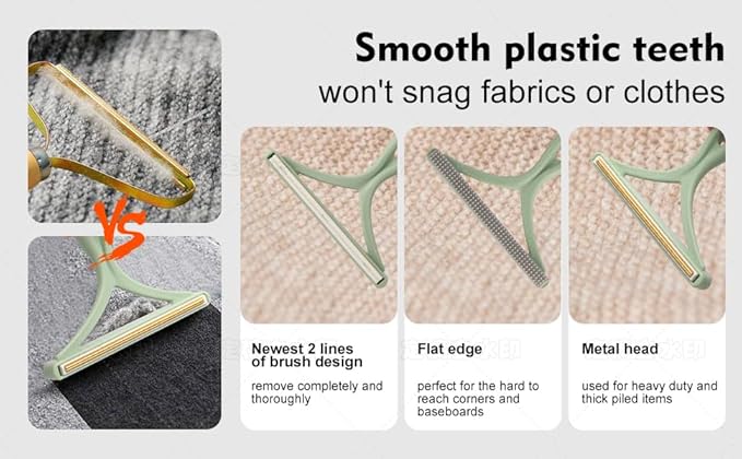 3 in 1 Lint Remover,Pet Hair Remover, Dog Cat Hair Remover,Carpet Rake,Lint Brush,Lint Shaver for Carpets, Multi Fabric Edge and Carpet Rake,Car Mat,Couch,Pet Bed,Furniture & Rug(1 PC)