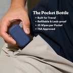 Fresh Peaches Toilet Paper Gel, Wet Wipe Alternative – Flush-Safe, A Cleaner Way to Wipe – Toilet Paper Spray (Blue Pocket, Starter with Pocket) – 4.4 oz