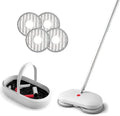 Cordless Electric Spin Mop Power Mop with 4 Floor Scrubber Pads/Automatic Cleaning Bucket/Water Sprayer,Lightweight & Rechargeable,Suitable for Wooden, Marble, Tile, Hardwood Floor.