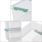 6-Pack 20 Quart Plastic Storage Latch Box with Lid, Clear Stackable Storage Container Bins