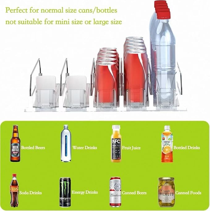 IBORING Drink Organizer for Fridge,Self Pushing Fridge Drink Organizer,Automatic Drink Dispenser for Fridge-Holds up to 30 Cans