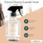 Chakra Freshener Fabric Spray - Long-Lasting Multi-Purpose Laundry Scent for Bedding, Clothes & Home Fabric Deodorizer, Luxury Room Deodorizer, Linen Spray w/Trigger, 33.8 fl oz, Natural Flowers