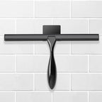 Simtive 10-Inch Shower Squeegee Set, Includes Shower Door Hook and Adhesive Hook, Squeegee for Shower Doors, Mirror and Window, Black