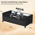 FOUCSSOMEI Under Bed Storage with Wheels, Under The Bed Storage Drawers On Wheels, Rolling Underbed Drawers, Lockable, Heavy Duty, XXXXL Size 90L