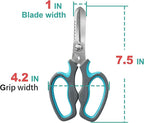 CYRUS Serrated Pruners Flower Scissors Floral Shears for Cutting Flowers,Garden Shears with Integrated Stab Remover,Florist Cutters Rose Snips,Blue