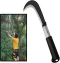 Aluminum Handle Billhook Sickle Machete Knife Carbon Steel Blade Sickle Knife - for Farm, Branches, Vines,Weedeing Sickle (Overall Length 20inch x Blade 7.28inch Length x 4.9inch Width)