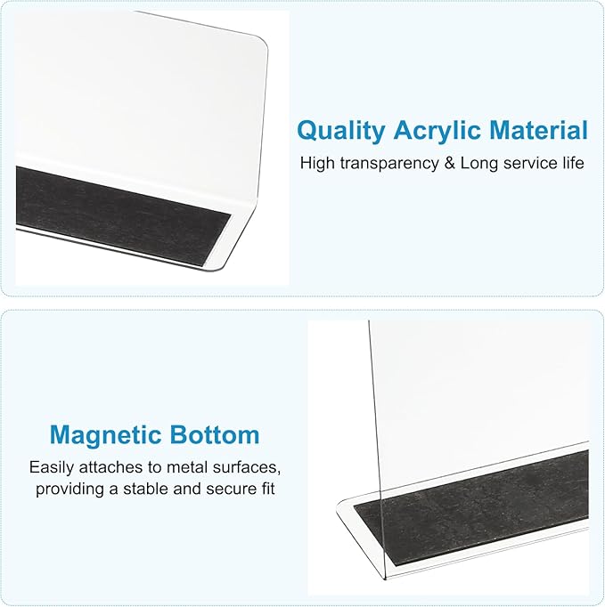 PATIKIL 4 Pack Shelf Dividers for Closet Organization, 11.1x1.6x4 Acrylic Magnetic Closets Separator Kitchen Cabinet Shelves Under Bed Blocker for Bedroom Kitchen Office, Clear