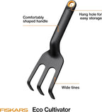 Fiskars Eco Cultivator with Wide Angled Tines, Ergonomic Handle, UV Resistance, Ideal for Loosening Soil and Removing Weeds