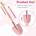 Small Garden Shovel-Kid's Size Wooden Handle Metal Head Shovel (Pink)