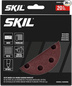 SKIL 20-Piece Mixed 5 in. 60/80/120/240 Grits Round Sanding Paper Kit for SKIL Sanders SR211601/SR6604B-10/SR660302 - CDA9003