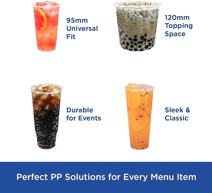 Karat [52oz - 300ct PP Plastic Cold Disposable Plastic Cups - BPA-Free, 117mm Diameter Drinking Cups for Cold Beverages, Iced Coffee, Water, Ideal for Parties and Events