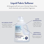 Clean People All Natural Liquid Fabric Softener - Plant-Based, Eco Friendly - Naturally Softens & Removes Static Cling - Vegan - Fragrance Free Laundry Softener - 100 fl oz - 140 loads