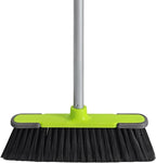 Green Indoor Broom 54" Long Handle House Broom for Floor Cleaning Sweeping Broom for Kitchen, Garage, Lobby, Patio and Garden