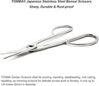 TONMA Satsuki Bonsai Scissors [Made in Japan] Professional 8.5 inch Garden Bonsai Tools Japanese Stainless Steel Hasami Pruning Scissors with Micro Serrated, Mirror Finish Process
