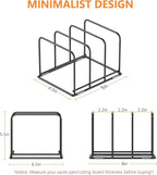 KORRTFID Kitchen Cabinet Organizer - Steel Cookware Rack, Divided Holder with 3 Slots for Skillets, Baking Tray and Chopping Board - Pan Storage (2.2 Inch Width Slots)