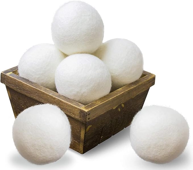 Fragrant, Natural Fabric Softener 100% Organic Premium New Zealand Wool, No Fillers, Anti Static, Lint Free, White 2 Count. (French Market)