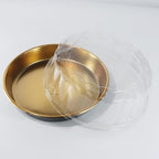 FEOOWV 5Pack 10inch Round Clear +Gold Cake Carriers for Transport Plastic Cake Containers Carriers with Dome Lids and Cake Boards Clear Bundt Cake Boxes