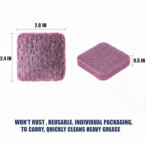 16-Pack Individually Wrapped Red Stainless Steel Soap Pads | Reusable Steel Wool Soap Pads for Pots & Pans | Heavy-Duty Scouring Pad Metal Scrubber