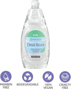 Ginger Lily Farms Botanicals Plant-Based Liquid Dish Soap, Concentrated Formula with Max Grease Cleaning Power, Cruelty-Free, Basil Scent, 24 Fl Oz (Pack of 8)