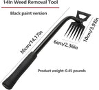 Gardening Hand Weeder Tools, Weeding Artifact Uprooting Weeding Tool, Durable Manganese Steel Hand Weeder Tool, Manual Multifunctional Weeders Gardening Tools for Yard and Garden (6 Teethes), 2 Pack