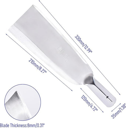 1pce 330mm/12.99in Stainless Steel Billhook Brush Clearing Sickle for Grass,Weeding Tools for Garden,Curved Sawtooth Sickle,Machete Axe for Cutting Trees,Steel Blade Knife in Hand