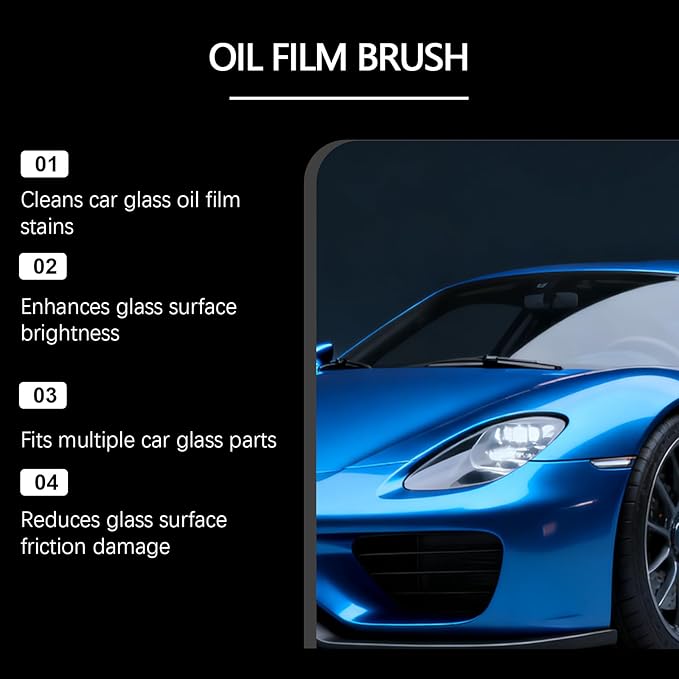 ClearVision 2.0 Car Glass Cleaning Kit, 2-Pack Glass Scrubber & 2 Microfiber Towels & 2 Refill Liquid, Universal Windshield Care Tool for Automotive Windows, Streak-Free Maintenance