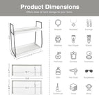Forbena 2 Tier Bathroom Counter Organizer, White and Grey Coffee Bar Organizer for Countertop, Wood Shelf Tray for Vanity Makeup Storage, Small Kitchen Sink Top Organizers for Coffee Bar Station