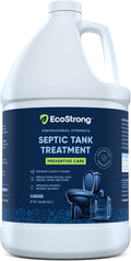 Eco Strong Septic Tank Treatment -1 Gallon Professional Grade Liquid | Live Bacteria & Enzyme Formula - Erase Septic Odor & Prevent Septic Backups