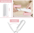 Mini Travel Lint Roller with 150 Sticky Sheets, Compact Portable Pet Hair Remover with Cover for Clothes, Travel, Small Foldable Lint Roller for Purse Car Bag Essentials (White)
